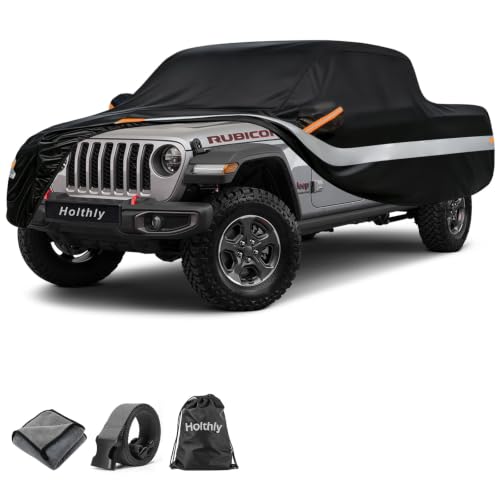 10 Layers Truck Cover Waterproof All Weather Custom Fit for Jeep Gladiator (Black Gray / Custom Fit for Jeep Gladiator)