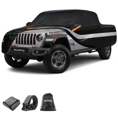 10 Layers Truck Cover Waterproof All Weather Custom Fit for Jeep Gladiator (Black Gray / Custom Fit for Jeep Gladiator)