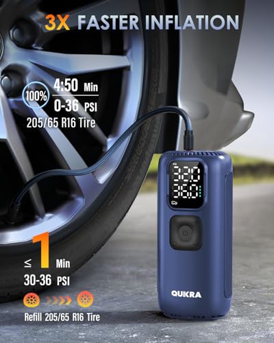 T22 Tire Inflator Protable Air Compressor (Blue)