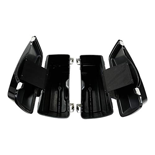 Motorcycle Saddlebags Hard Saddle Bags For Harley Touring 1993 (Vivid Black W/ Chrome Latches / Standard)