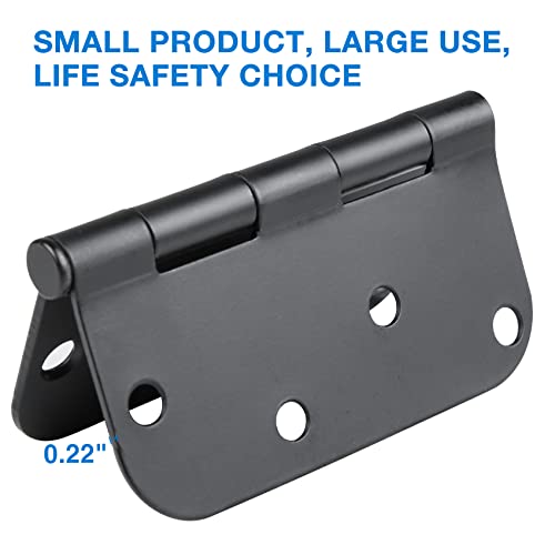 3 Pack Matte Black Door Hinges 4 Inch 5 (Matte Black-4 in / 3 Pack)