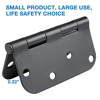 3 Pack Matte Black Door Hinges 4 Inch 5 (Matte Black-4 in / 3 Pack)