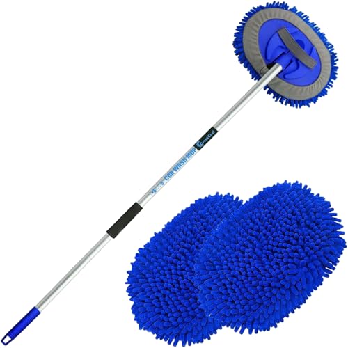 62" Car Wash Brush Mop Kit with Long Handle (Blue)