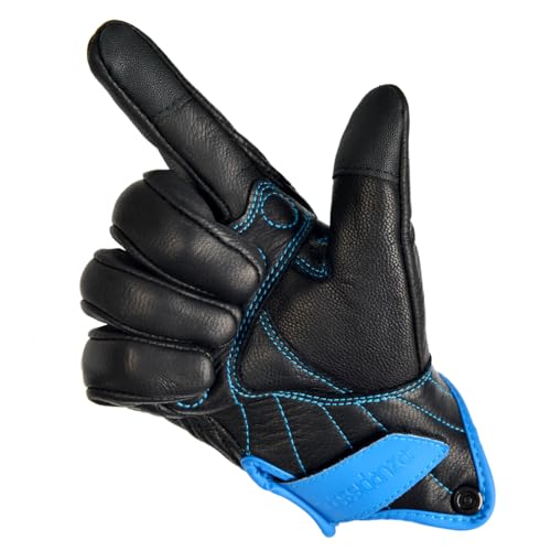 Harssidanza Woman Touchscreen Motorcycle Racing Gloves GL016US Blue XL (X-Large / Blue)