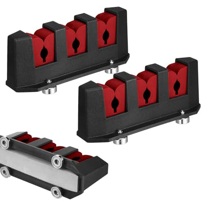 2 Pcs Magnetic Fishing Rod Holder for Car Fishing Pole Rack Vertical Rod Storage Holders for Truck Bed Boat Wall Garage Door (Red / 3 Rods)