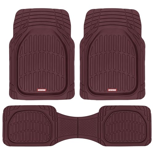 FlexTough Floor Mats for Cars (Full Set (Full Size) / Burgundy)