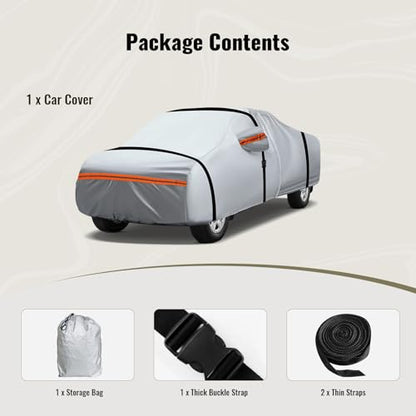 6 Layers Full Car Cover for Pickup (Orange reflective strip / Pickup-S ( Fit for Pickup 180"- 206" ))