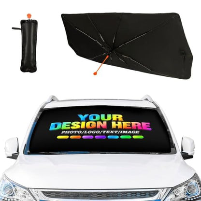 Custom Windshield Sun Shade Umbrella Foldable Personalized Sunshade (Custom 1)
