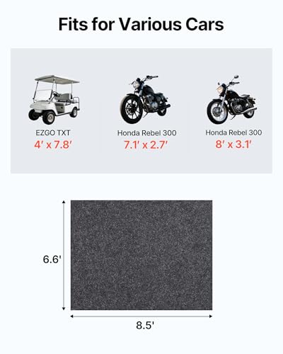 Waterproof Garage Floor Mat for Under Car (6.6' x 8.5')