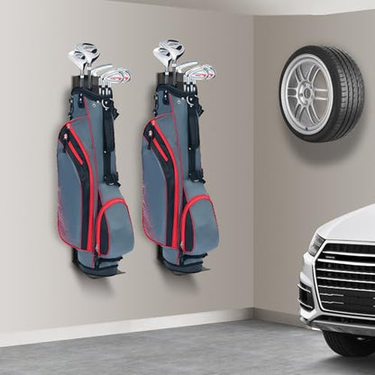 Wall Mount Golf Bag Storage Stand Organizer Rack for Garage Golf Bag Holder (black)