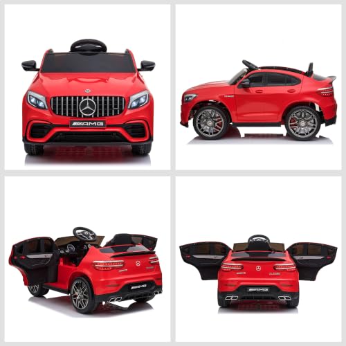 12V Toddler Ride On Car Mercedes Benz AMG GLC63S Coupe 2 Speed Red (Red)