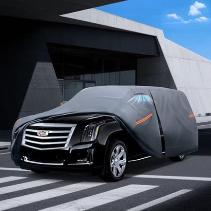 Large SUV Car Cover for Cadillac Escalade 100% Waterproof All Weather (SUV Car Cover / Custom Fit Cadillac Escalade)