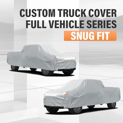 Truck Cover Waterproof All Weather See Vehicle Size Chart (Aluminum-Silver / 5 T6 Fit Length Up To 248", Max Cab Length 149")