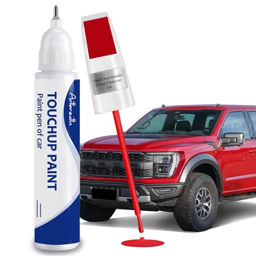 Rapid Red Metallic D4 Touch Up Paint for Ford OEM Color Match Car Paint Pen (Rapid Red Metallic Tinted Clearcoat(D4))