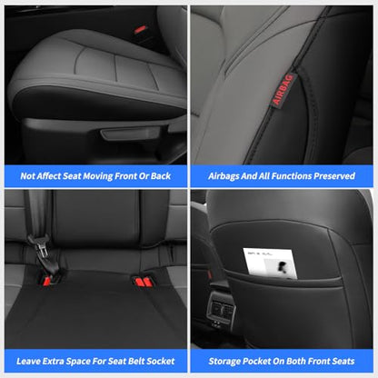 Camry Car Seat Covers Custom for Toyota 2025 2026 Camry (Leatherette(Black/Gray) / 2025-2026 Camry Hybrid (XLE/XSE))