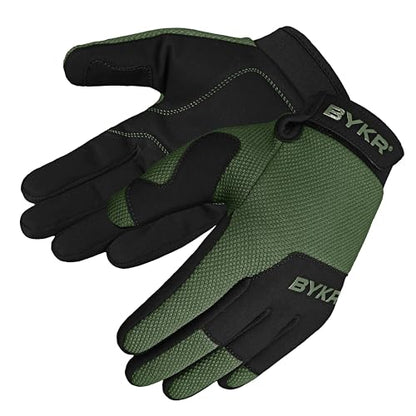 All Weather Motorcycle Gloves for Men & Women (Military Green / Medium)