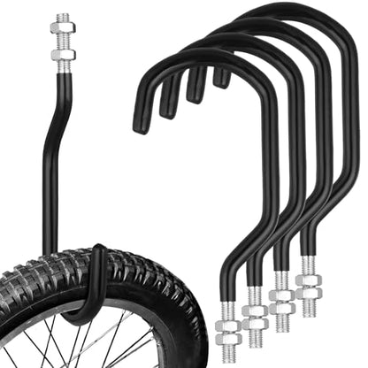 4 Pcs Machine Thread Bicycle Storage Hook (3.15 Inch / Black)