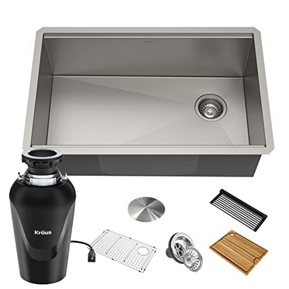 Kore Workstation 32 (Stainless Steel / 32 Inch / Sink and Garbage Disposal 3/4 HP)