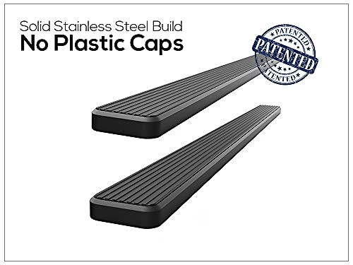 iBoard 5in Running Boards Black for F150 F250 F350 Regular Cab (Stainless Steel Black / 5 Inches)