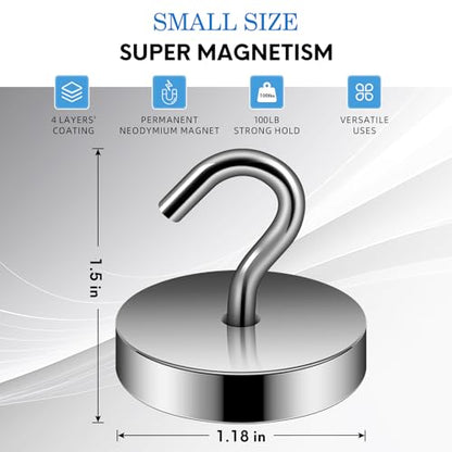 Magnetic Hooks Steel Tube Design for Cruise (Gray / 100lb Magnetic Hooks)