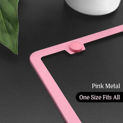 Premium Slim Princess Pink License Plate Frame (Pink / 1 Piece)
