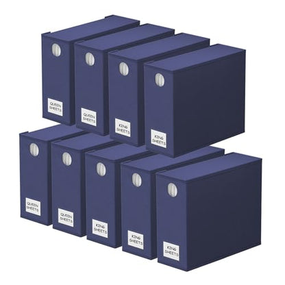 9 Pack Bed Sheet Organizers and Storage (9 pack / Navy Blue)