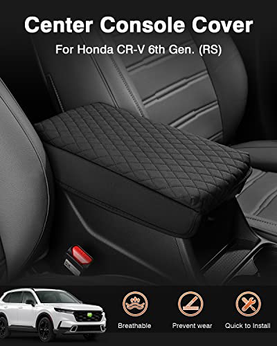 Center Console Cover for Honda CRV 2026 2025 2024 2023 Accessories CRV Armrest Cover Center Console Cushion Pad Leather Miiddle Console Lid Arm Rest Seat Box Cover Protector Anti (Size for Honda CRV 2023-2026)