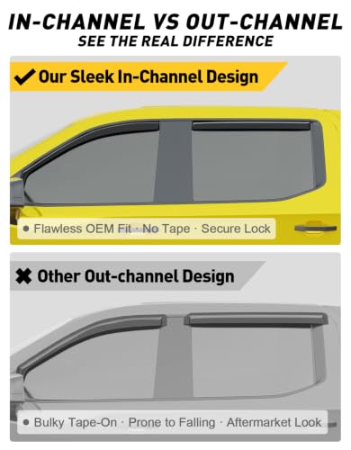 Window Rain Guards for 2019 (2019-2026 Chevy Silverado/GMC Sierra 1500 Crew Cab)