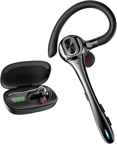 Earbuds Wireless Earpiece Bluetooth Headset Noise Canceling Mic Hands Free (Black)