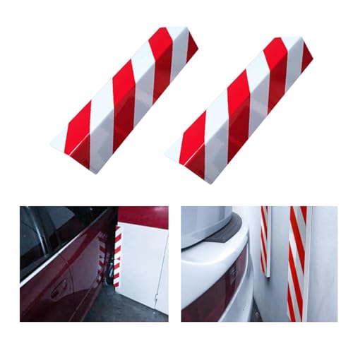 2 Packs 40 * 15 * 1.5cm Garage Wall Protector Foam Wall Corner Guard for Parking Garages Wall Edge Protector with Reflective Safety Stripe (40*15*1.5cm/15.74*5.90*0.59in / Red-White)