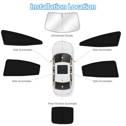 Car Window Shades for Toyota Prius 2023 2024 2025 2026 Windshield Sun Shade Side Window Cover UV Block Privacy Protection Accessories for Camping Blackout Rear Back Full Set 6PCS (FOR | Prius 2023-2026 (6pcs))