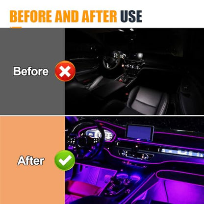 EL Wire Interior Car LED Strip Lights (Purple)