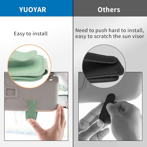2 Packs Magnetic Sunglass Holder for Car Visor (Green / 2pcs)