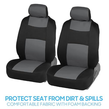 PolyPro Car Seat Covers Full Set in Gray on Black (Gray)