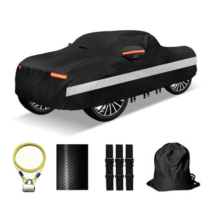 30 Layers Truck Car Cover for Automobiles All Weather Waterproof (Black / Fit Truck 191"-210")