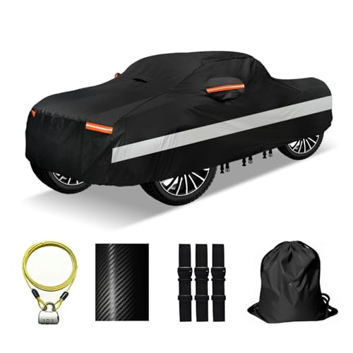 30 Layers Truck Car Cover for Automobiles All Weather Waterproof (Black / Fit Truck 231"-250")