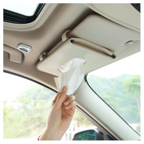Beige Car Tissue Holder for Sun Visor (Beige)