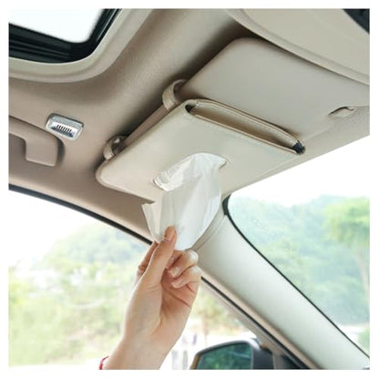 Beige Car Tissue Holder for Sun Visor (Beige)