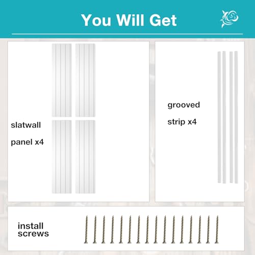 Slatwall Panel Wall Storage Systems (4x4ft / White)