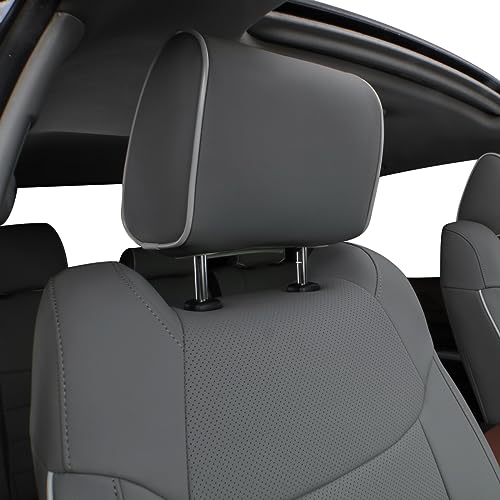Custom Fit Tacoma Car Seat Covers for Toyota Tacoma 2016 2017 2018 2019 2020 2021 2022 2023 Access Cab (Leather (Gray) / 2016-2023 Full Set Access Cab,2DR)