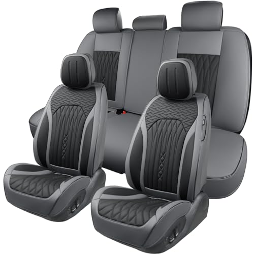 Car Seat Covers Full Set (Gray-Black-White / Full Set)