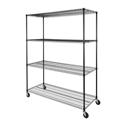 UltraDurable 4 (Black / 4-Tier Shelving, 60" W x 24" D)