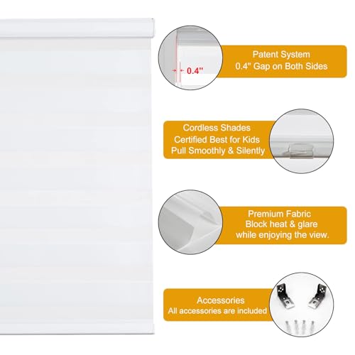 Zebra Blinds Cordless (32.5"w X 72"h / White)