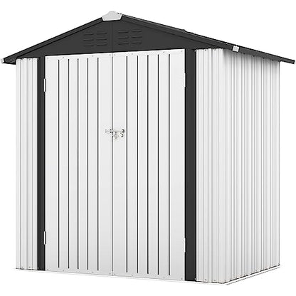 6x4 FT Outdoor Storage Shed (White / 6x4 FT)