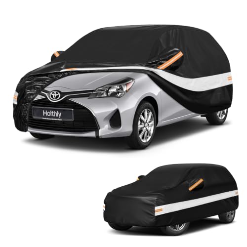 10 Layers Hatchback Car Cover Custom Fit for Toyota Yaris (Black Gray / Custom Fit for Toyota Yaris)