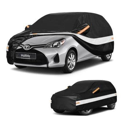 10 Layers Hatchback Car Cover Custom Fit for Toyota Yaris (Black Gray / Custom Fit for Toyota Yaris)