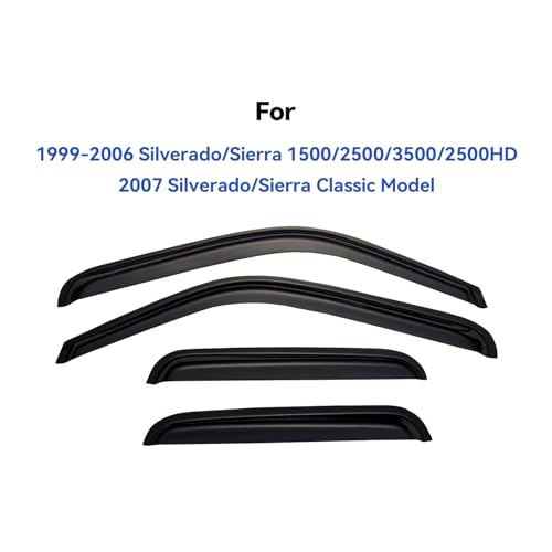 Window Visors Rain Guards for 1999 (1999-2007 silverado/sierra ext cab)