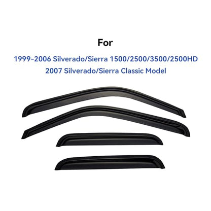 Window Visors Rain Guards for 1999 (1999-2007 silverado/sierra ext cab)