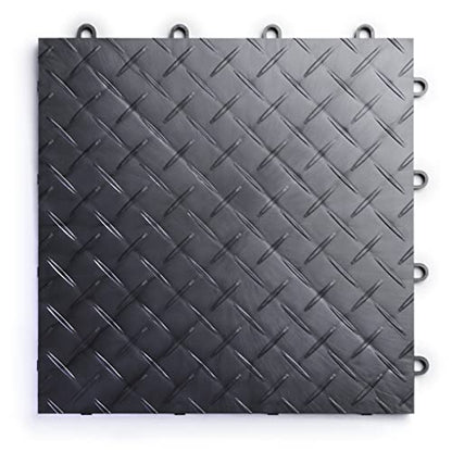 SnapLock RaceDeck Diamond 12"x12" Interlocking Garage Tiles (12 Pack / Graphite)