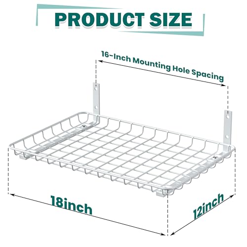 Garage Wall Shelves 12x18 Inch (White / 18X 12inch)